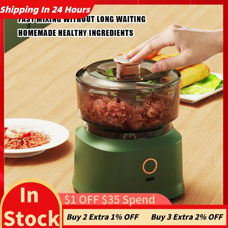 Blender Electric Meat Grinder 350 ml d'ail Crusteur d'ail Hoppe d'ail Hoppe USB Charge automatique Mini Machine de cuisson à base de légumes