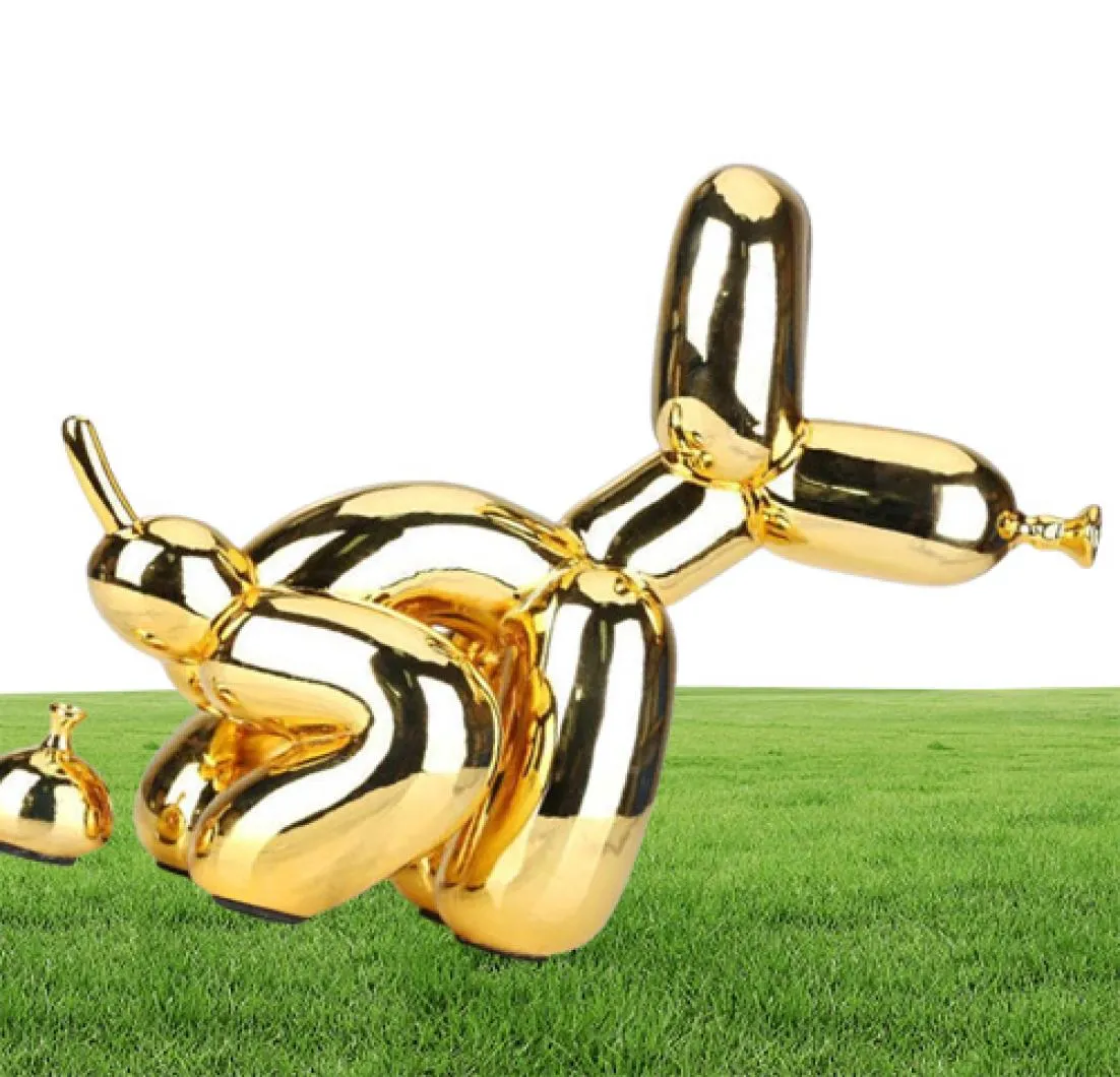 Creative Poop Dog Animals Stunte Squat Balloon Art Sculpture Crafts Desktop Decors Ornamentos Resina Acessórios de decoração de casa 2108049186972