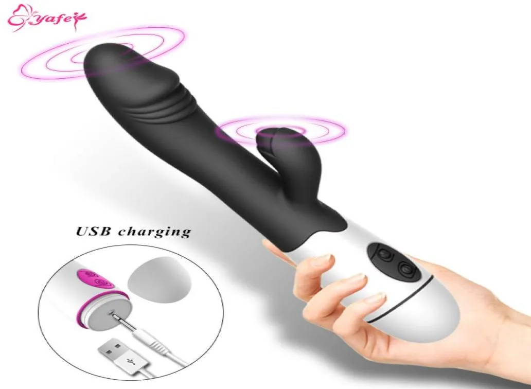 USB ładowalny 30 -biegowy królik wibrator dla kobiet Pochwa stymulator av stick g wibrator dildo dla dorosłych zabawki dla kobiet C6219528