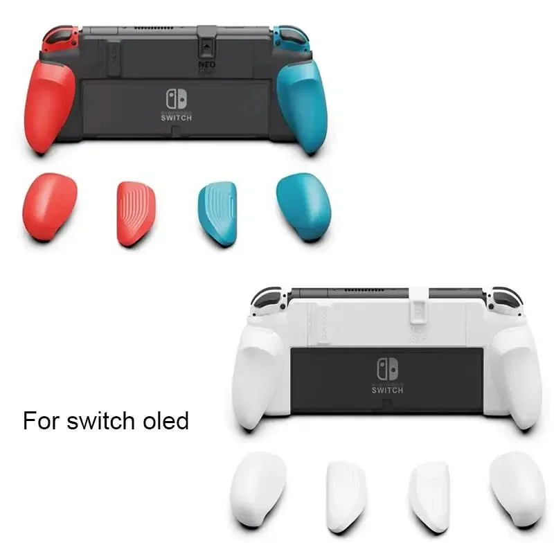 Accessoires Skull Co. Case de poignée Oled avec des poignées remplaçables couverte de cas de protection transparent transparent pour Nintendo Switch OLED