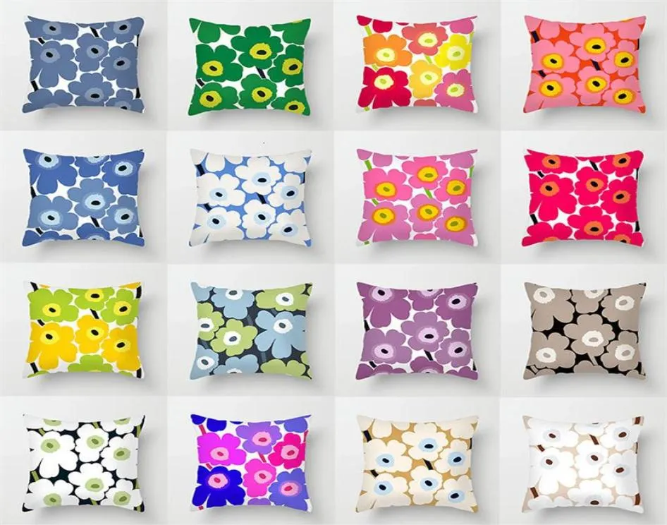 Finland Marimekko Sun Flower Printed Pillow Ins Bedside Sofa Backrest Cushion Cover246t4347433