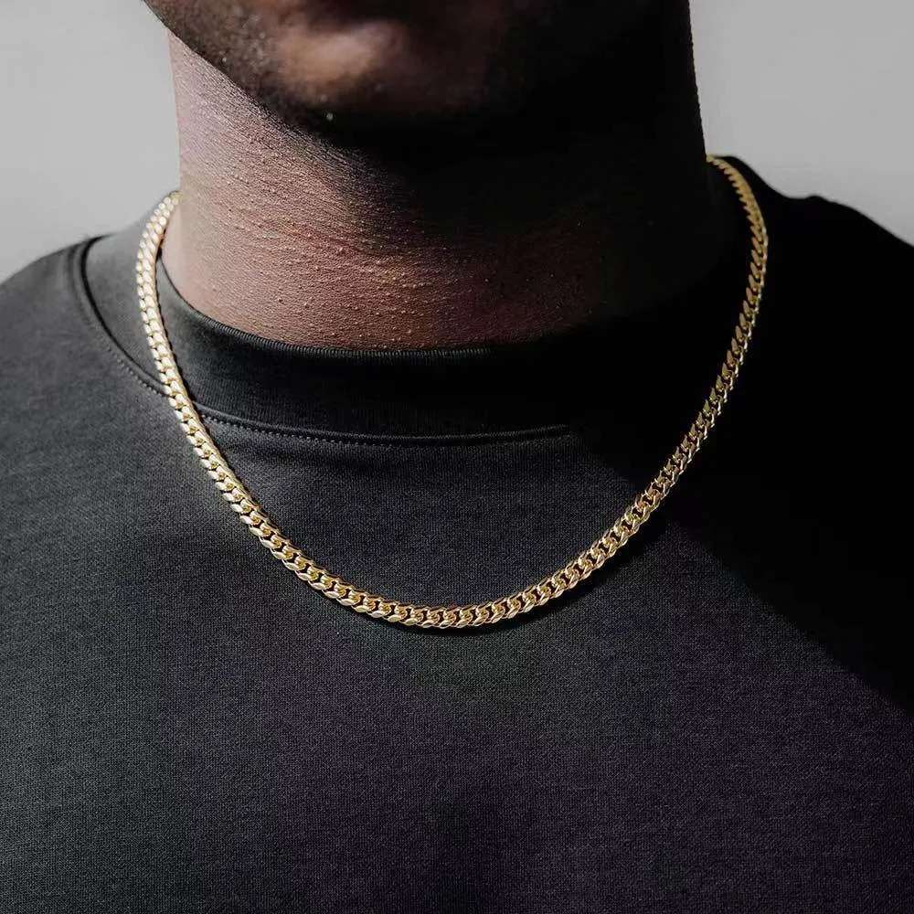 Designer Necklace New Gold Sier Miami Cuban Link Chain Mens Necklaces Hip Hop Gold Chain Ne 773