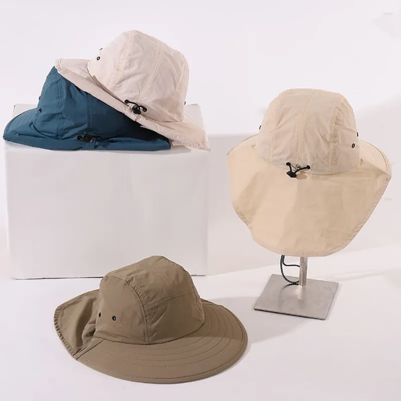 Berets Children's Fisherman Hats Lente en Autumn Kid's Outdoor Camping Sunshade Bucket Hat Boys Girls Sun Sunscreen Caps