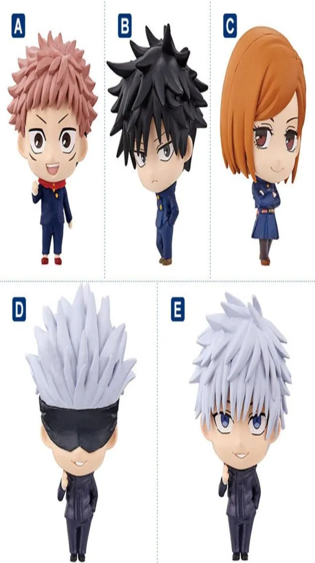 5pcsset jujutsu kaisen figur 5cm söt gojo satoru action figur itadori yuji fushiguro megumi kugisaki nobara pvc modell leksaker 14408436