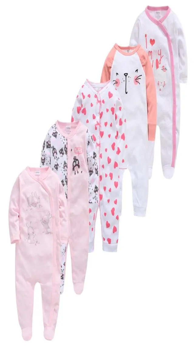 5pcs Baby Girl Boy Pijamas roupas de bebe fille Cotton Breathable Soft ropa bebe Newborn Sleepers Baby Pjiamas LJ2008277300523