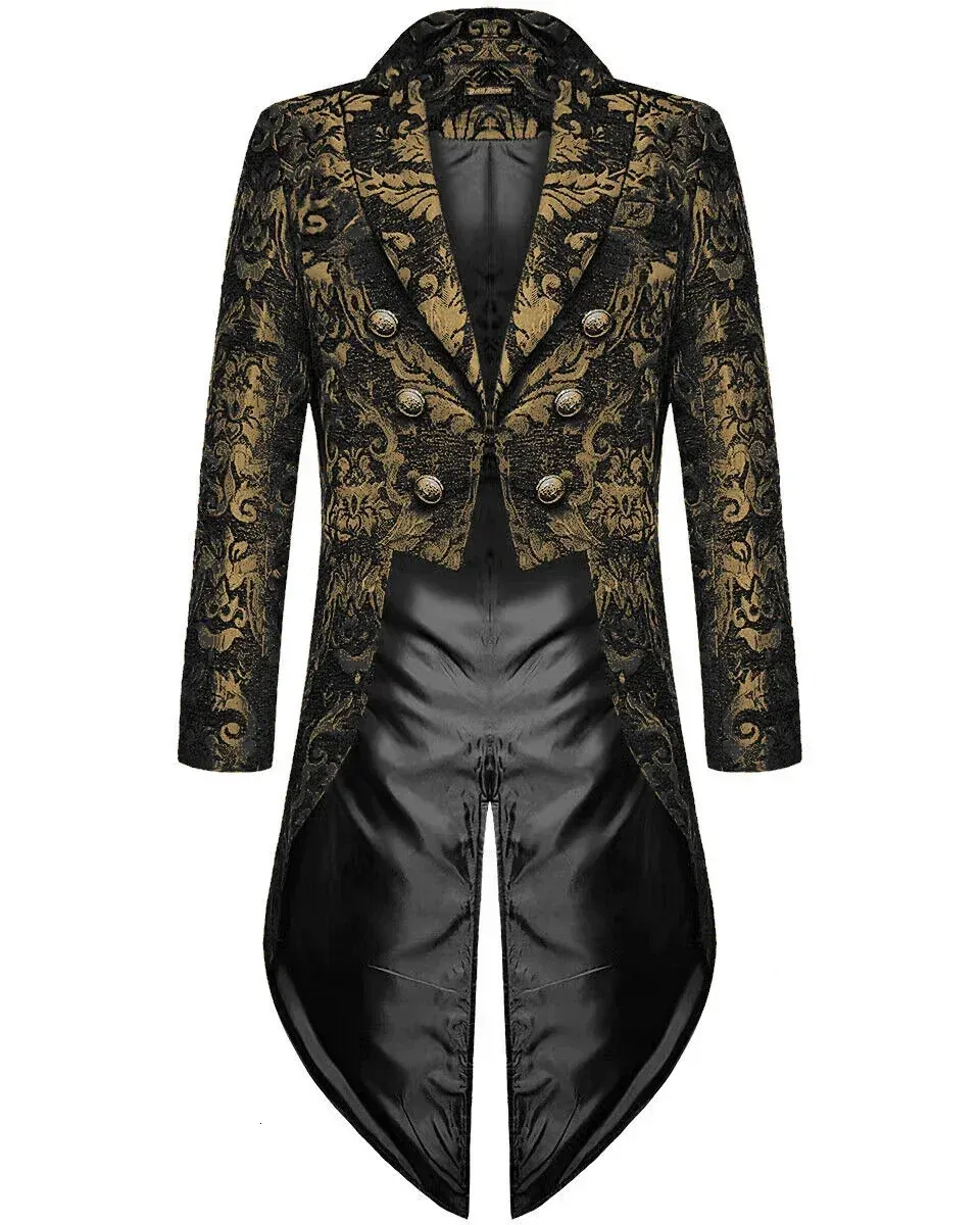 Mens Gothic Apparel Tail Jacket: Black Brocade Steampunk Style For Weddings  \u0026 Events, Mens Steampunk Clothing From Longda03, $19.26 | DHgate.Com, image size:960x1200