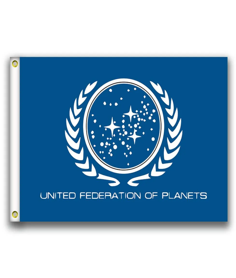 United Federation of Planets Flags Banner Rozmiar 3x5ft 90*150 cm z metalowym przelotem, flaga na zewnątrz1943626