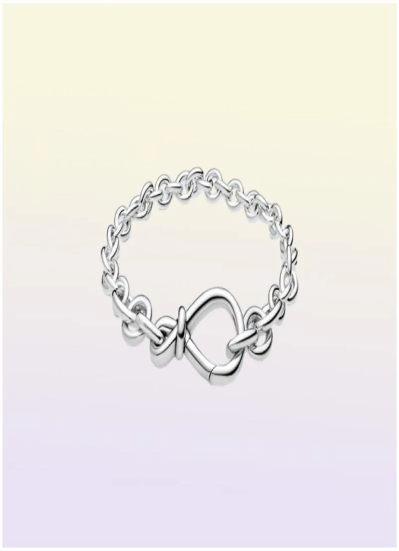 Women Fashion Chunky Infinity Knot Chain Bracelets 925 Sterling Silver Femme Jewelry Fit Beads Luxury Design Charm Bracelet Lady Gift With Original Box4381093