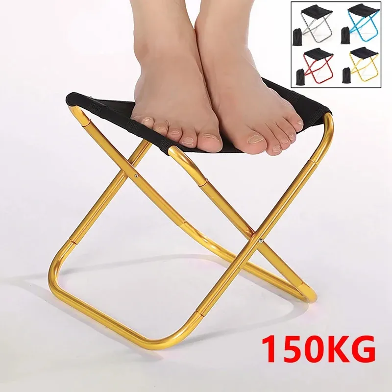 Portable Folding Camping Chair 150KG Thicken Mare Ultralight Bench Chairs Fishing Chair Picnic Tourist Outdoor Chair Small Stool 240412