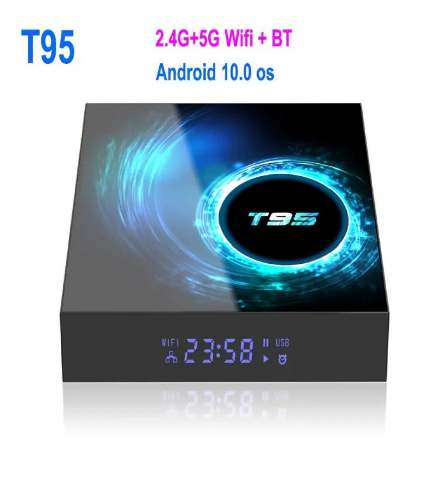 T95 Smart TV Box Android 100 4G 128 Go 64 Go 6K YouTube Media Player 245g WiFi TVBox Settop 2 Go 16GB6054887