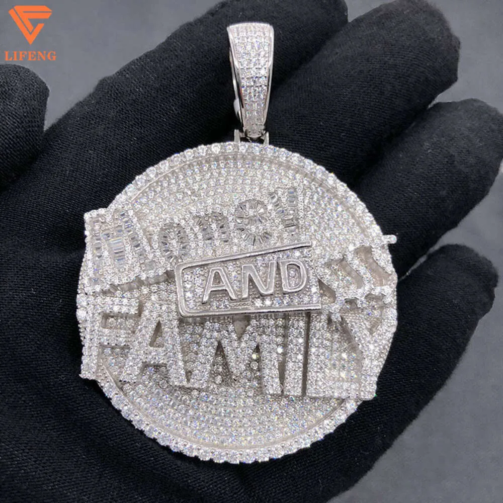 Пользовательские кулонные ювелирные украшения Sier Pass The Diamond Tester Iced Vvs Moissanite Hip Hop Penden