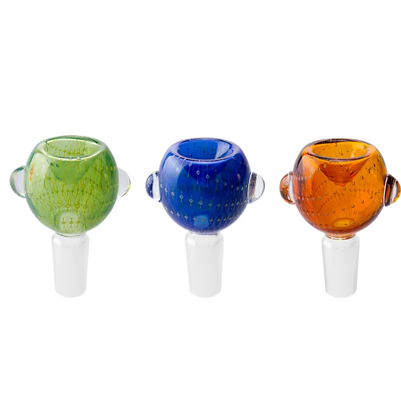 Headshop888 G077 Heady Color Glass 봉 그릇 14mm 19mm 수컷 담배 유리 돔 보울 골든 실 DAB 장비 흡연 파이프 그릇