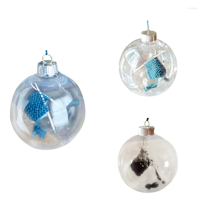 Party Decoration AFBC Knitting Christmas Ball Ornament - And Crocheting Decorative With Hanging Hoop Winter