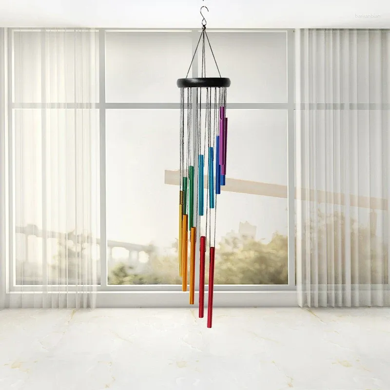 Decorative Figurines Metal Aluminium Tube Wind Chime Rainbow Spiral Modelling Europe Style Hangings Home Accessories A Valentine's Birthday