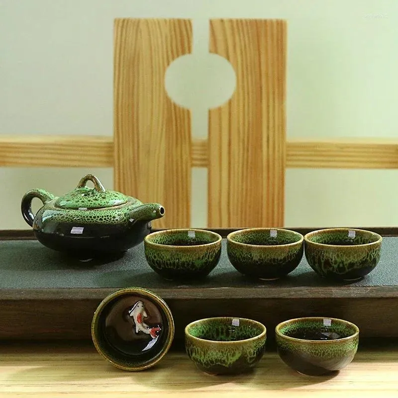 Teaware Sets Tea Set Drinkware keramische glazuur Chinese theepot porseleinen teaset draagbare ceremonie ceremonie