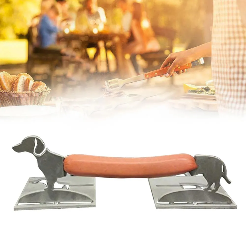 Support à Hot-dogs En Forme De Chien - Lot De 2 - En Acier Inoxydable Réutilisable - Parfait Pour Barbecues, Matchs Et Fêtes