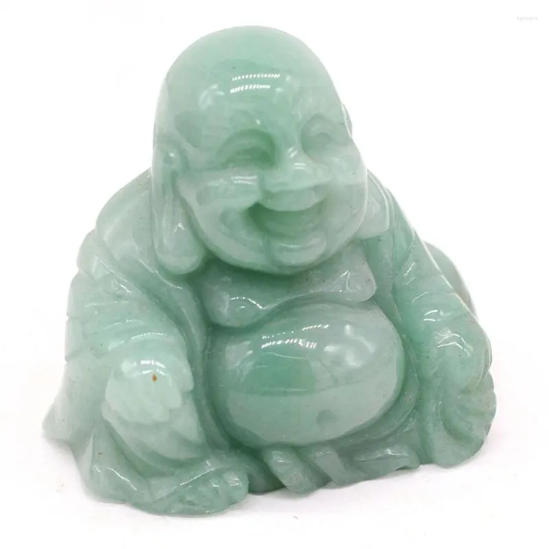 Dekorativa figurer naturliga läkande kristaller sten snidade maitreya buddha fengshui kristall staty hantverk pärlor reiki kvarts chakra hem