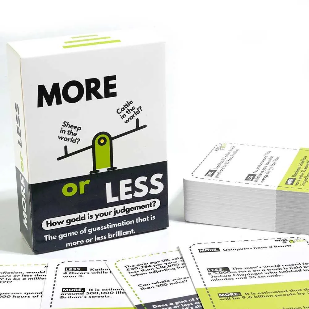More Or Less Trivia Card Game Educational Quiz Game... From Innovation ...