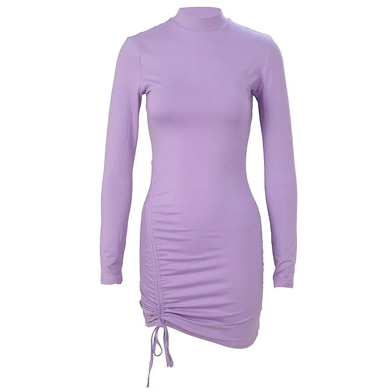 Hip Party Club Fall Spring Basic Long Sleeve O Neck Mini Bodycon Dress