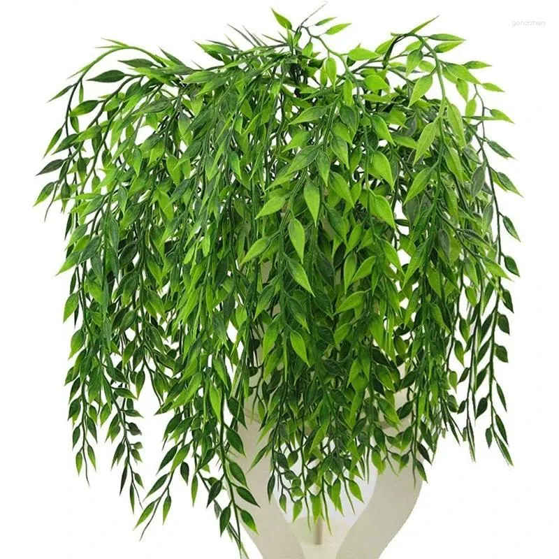 Dekorativa blommor 50 cm Artificial Plant Wicker wllow gren bröllop hem dekoration tak simulering hängande grön gråt pil