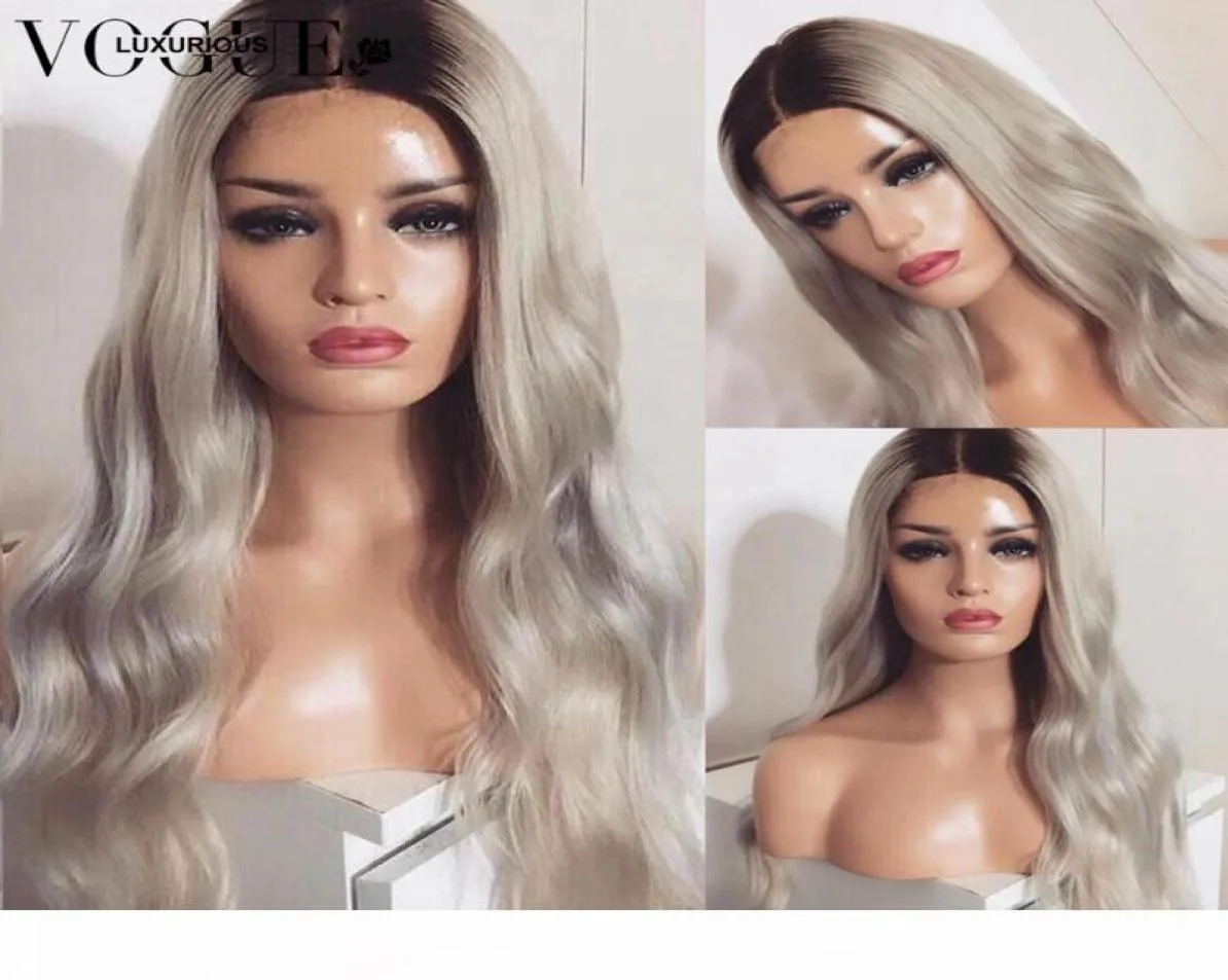 Perruque rose ombre avec des cheveux de bébé pré-cueilled brésilien brésilien gris platine blonde 13x4 en dentelle à cheveux humains avant perruques pour femmes noires8440612