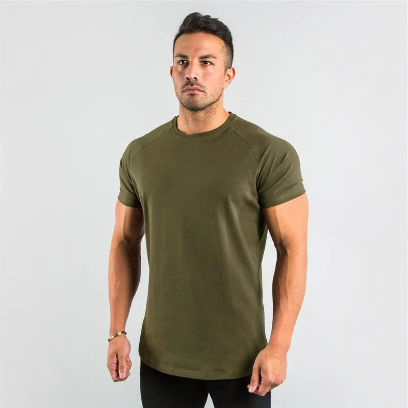 Summer Men Short Sleeve 95%cotton T Shirt For Tess Gym Wear Sports