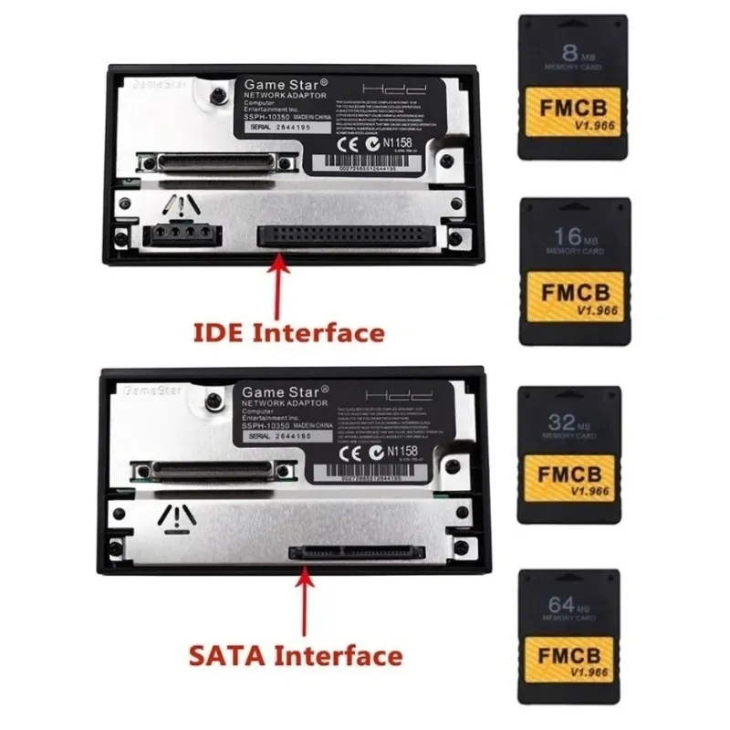 Accessori Adattatore di rete console portatile Adattatore SATA/IDE Interfaccia Parallel Network Card 2,5/3,5 pollici Accessori da gioco HDD SATA HDD per PS2