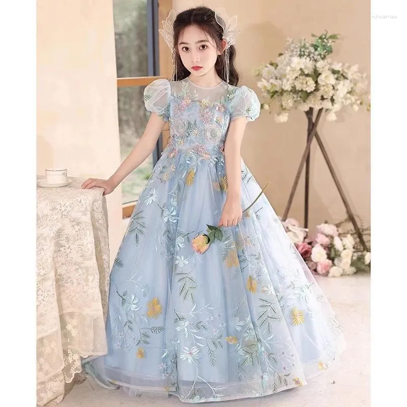 Girl Dresses Flower Boy Dress Fairy Treasure Children's Model Walk Birthday Banquet Princess Host Speech