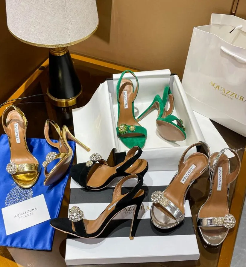 Élingue arrière aquazzura sandales chaussures de soirée Pumpes en cuir authentiques femmes robes à talons