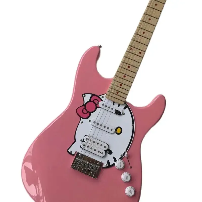 Gitarr högkvalitativ rosa elektrisk gitarr 6 strängar live foton anpassad stöd gratis leverans ny modell 2021