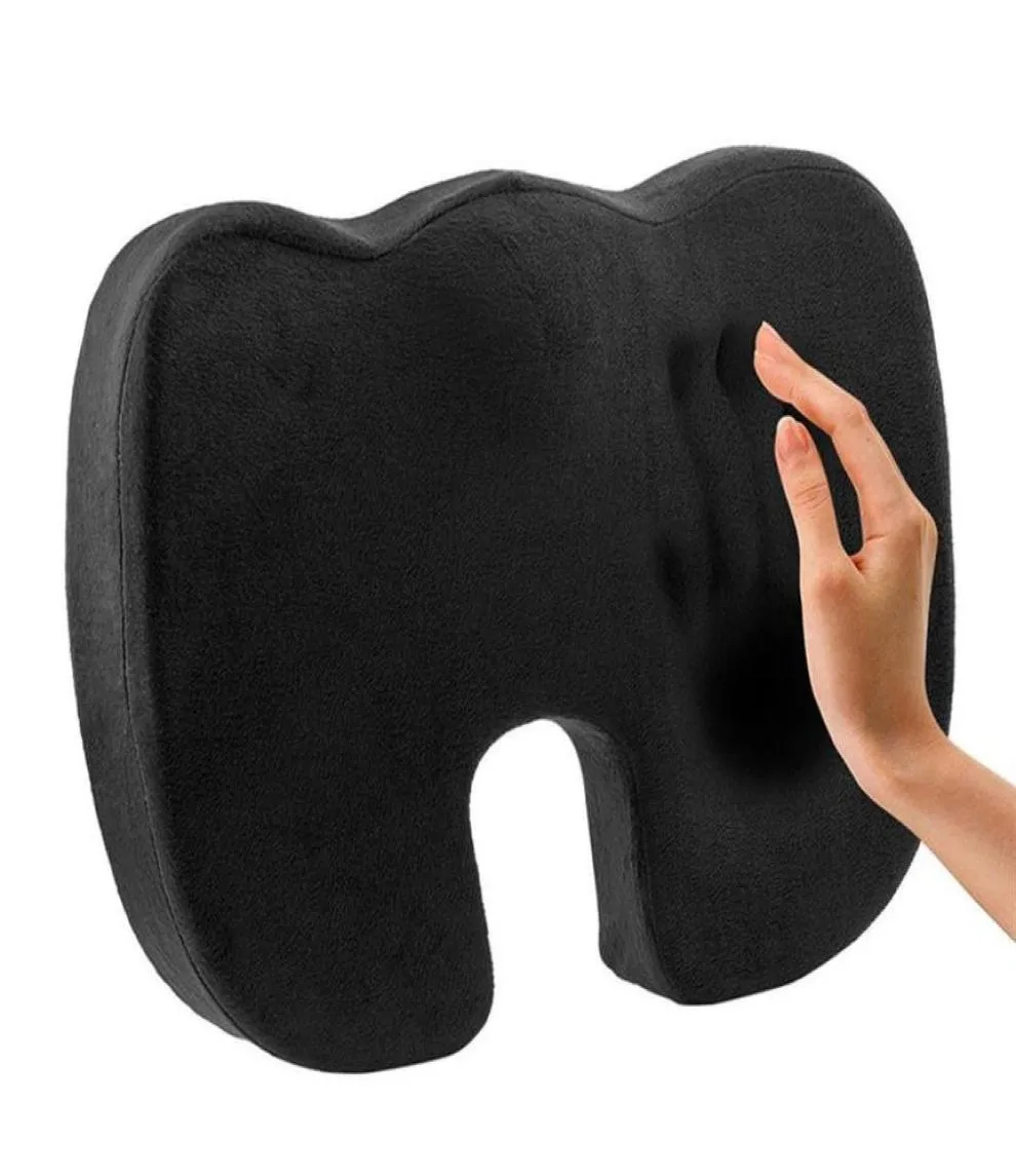 Coussin de siège Black Coccyx Orthopedic Soutr Cushion Lombar Confort Comfort Memory Molon Pad pour la chaise Bureau Home256H1789735