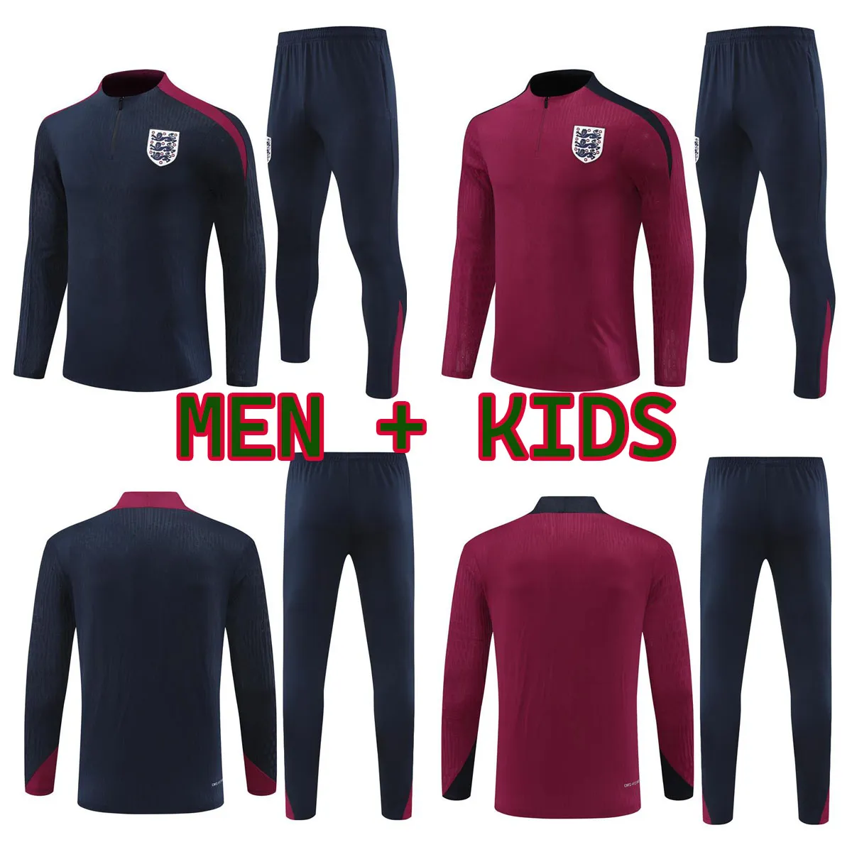 24 25 Bellingham Tracksuit Soccer Jersey Training Suit Kane Sterling Ziyech Mount Foden Saka 2024 Training Suit Men Kids National Football Sets onform