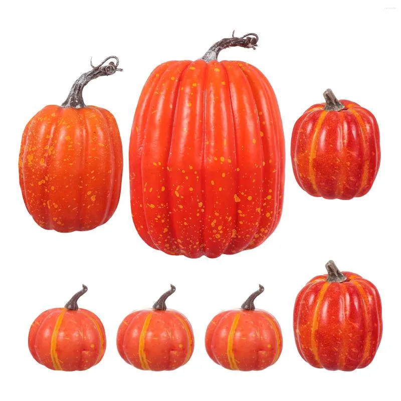 Decoratieve bloemen 7 pc's grote outdoor lantaarn pompoenmodel ornamenten decor Halloween voorraden nep mooie realistische herfstdecoratie