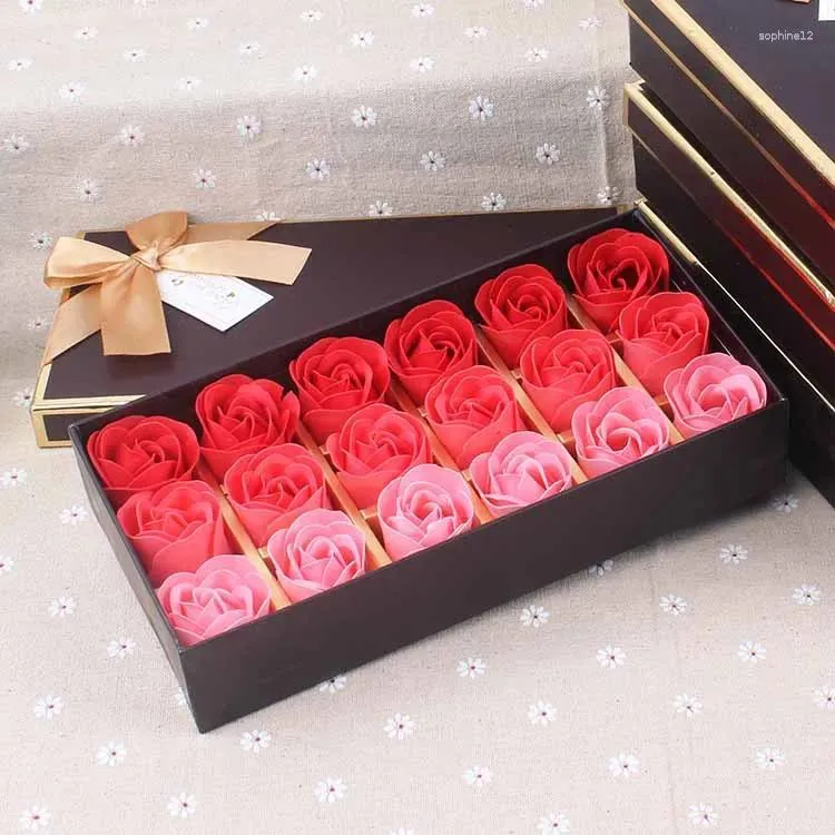 Gift Wrap 18 Blommor Artificial Soap Flower Rose Bouquet Bags Valentine's Day Birthday Christmas Wedding Home Decor