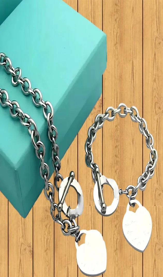Designer de luxe Sterling Silver Heart Bracelet Bracelet Ajouter un ensemble de collier Fode d'origine Bracelet classique Bracelet Femmes Bijoux Gift 5969394