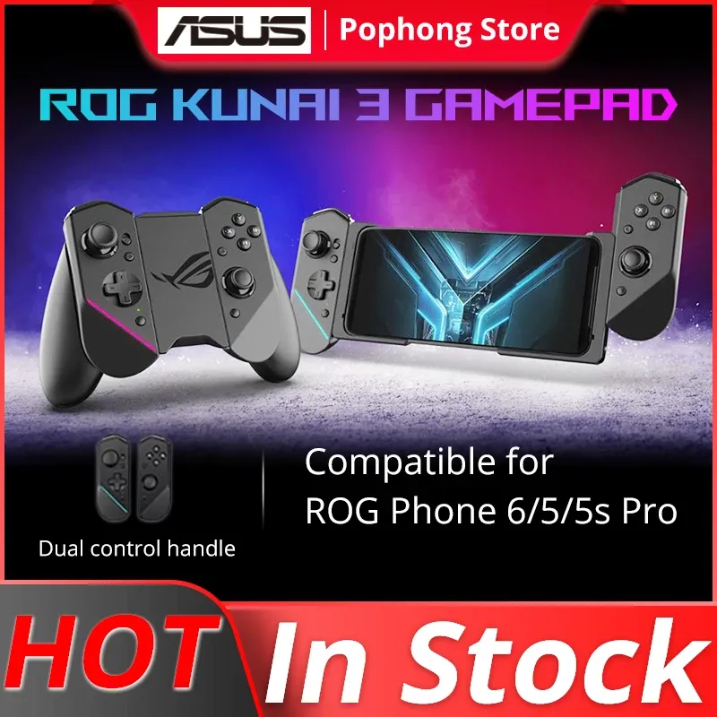 Gamepads rog kunai 3 gamepad per rog thone 6 5 5s Pro Accessorio GamePad 3 Game Dual Controller 2.4GHz USB Bluetooth Ricevitore Bluetooth