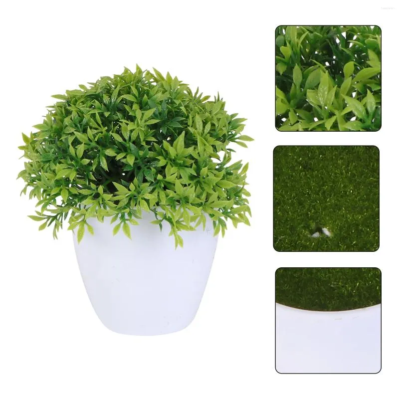 Flores decorativas em vasos de vegetação em vasos de vegetação artificial decoração falsa árvore topiária de casamentos bilhwood varanda varanda de mesa de mesa de mesa de mesa faux mini verde