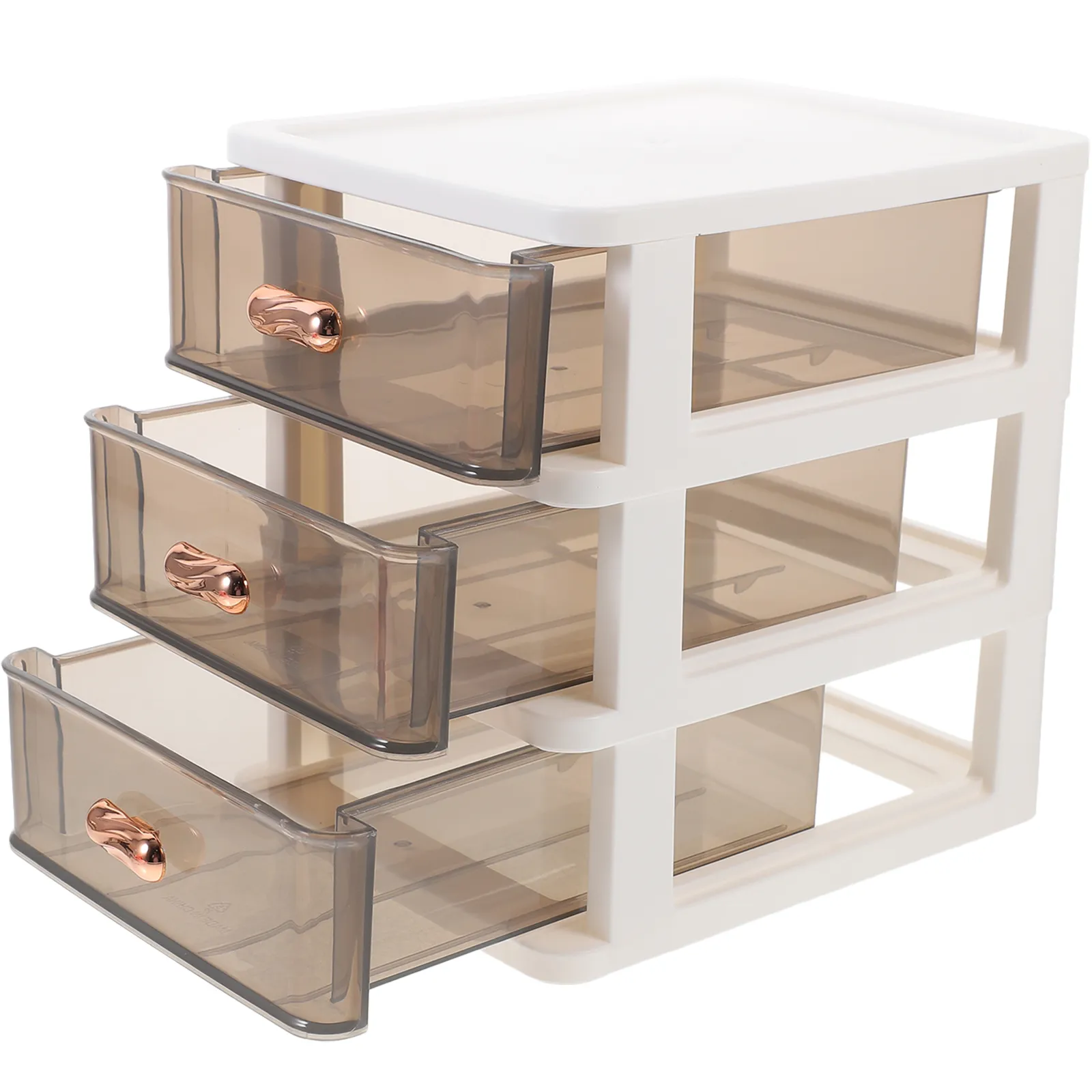 Feadily(4 Pack Plastic Desktop Storage Box With Clear Drawers, Can Be Freely Spliced And Combined, Small Parts Organizer, White