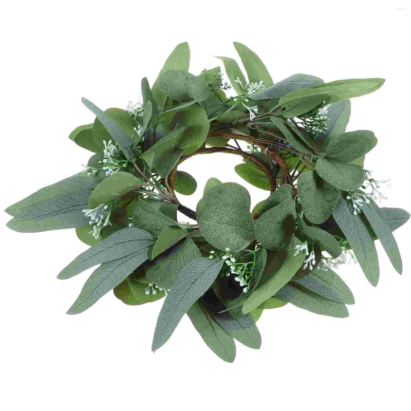 Decoratieve bloemen 2 pc's gesimuleerde slingerring eucalyptus bruiloft decor Krans kunstmatige decoratie ringen PE (plastic)