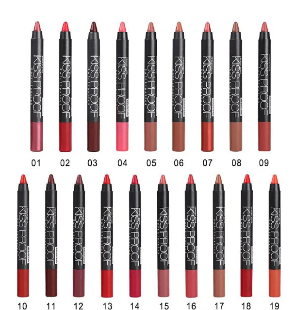 Selling Longlasting Soft Lipstick 19 Colors Powdery Matte Lip stick Pencil Makeup Matte Lipstick Pencil sharpener2408599