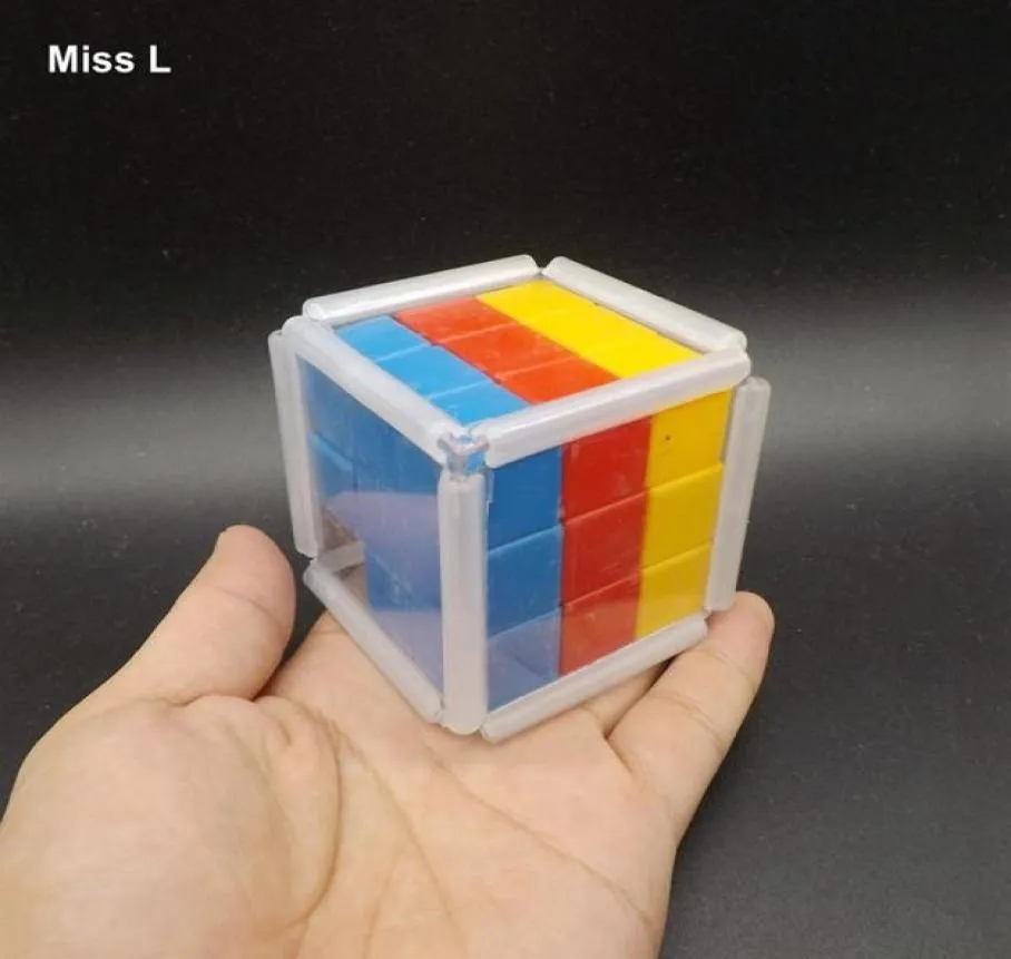 Plástico arco -íris slide cubo bloqueio de gravidade quebra