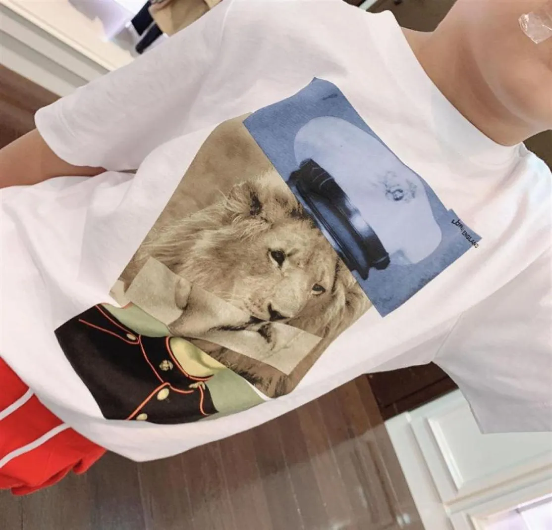 2020 nowa marka dla dzieci moda moda lion print biała koszulka dla dzieci bawełniana tshirt260q8197648