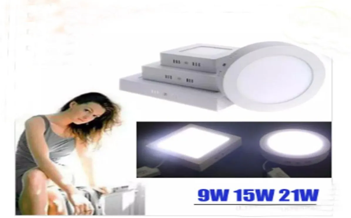 Dimmable 9W 15W 21W Lampa Lampa LED Downlights Lamki sufitowe okrągłe kwadratowe instalacja powierzchni nie trzeba wycinać otworu AC 85265VL8220284