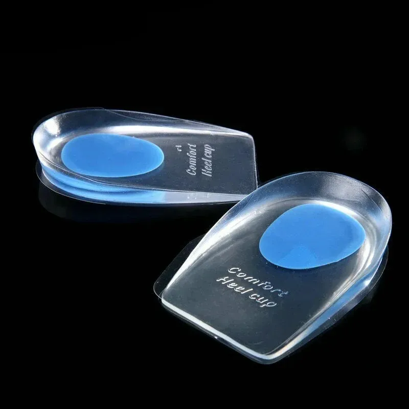 Soft Silicone Gel Insoles for heel spurs pain Foot cushion Foot Massager Care Half Heel Insole Pad Height Increase