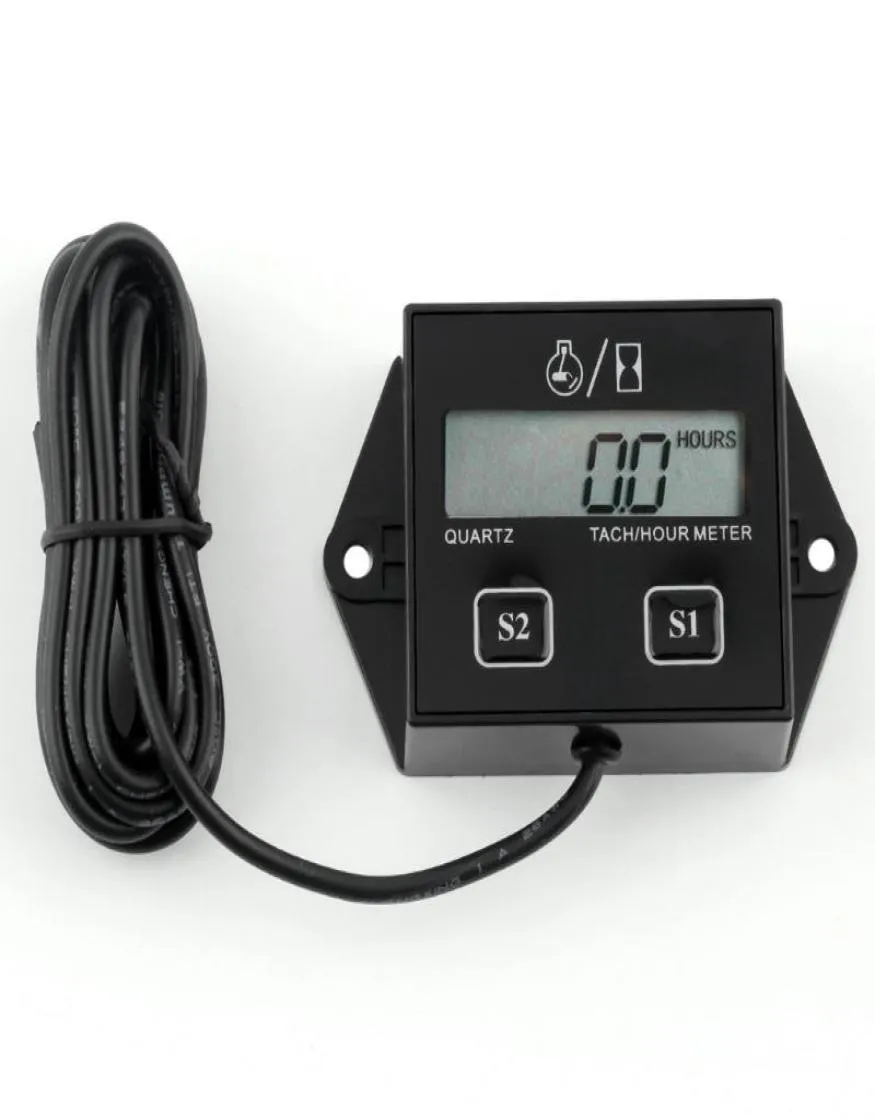 Timers High Quality Car Digital Engine Tach Tachometer Hour Meter Inductive For Motorcycle Motor Stroke Spark3222061