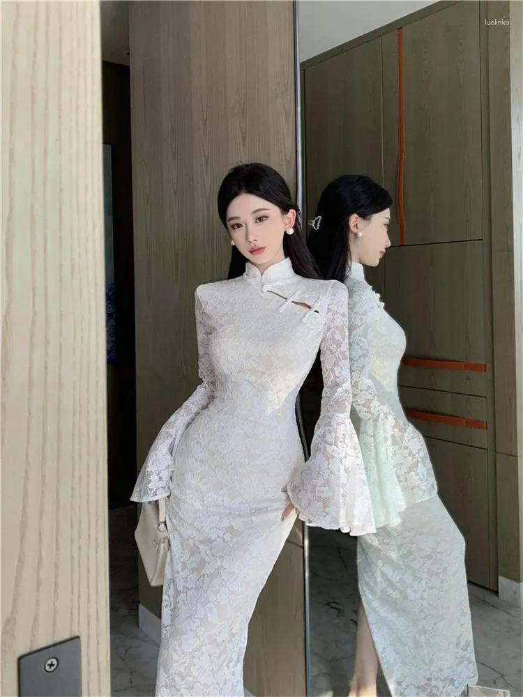 Lace Wedding Dress Casual Winter Classic Beach Long Sleevess