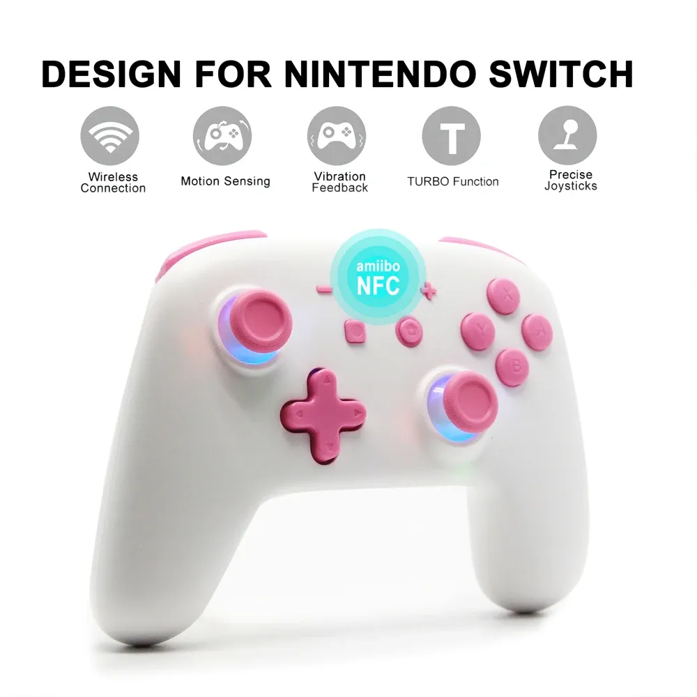 Gamepads Wireless Bluetooth Joystick Gamepad Switch Pro Controller With Turbo LED Ergonomic Pro Controller For Switch OLED Steam Android