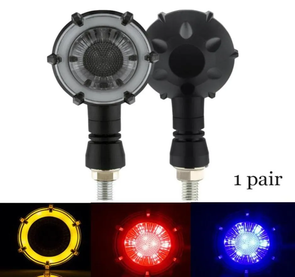 Twocolor Modification Round Motorcykel Turn Signal Light Sequence Flasher Accessories LED Strips7369047