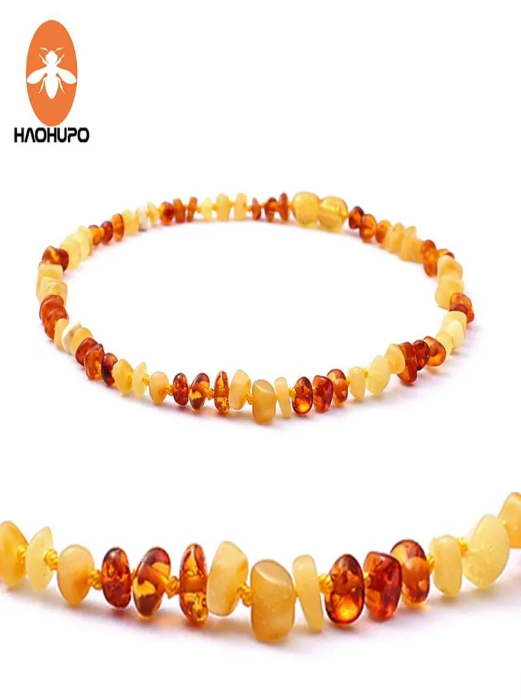 HAOHUPO Nature Baltic Amber Necklace Teething Jewelry Natural Amber Stones with Jute Bag GIC Individually3366937