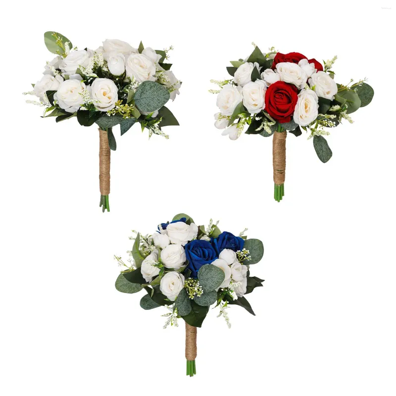 Flores de casamento buquê de buquê Romântico realista elegante Holding para a Decoração do Dia das Mães Casamentos de Formatura Casamentos